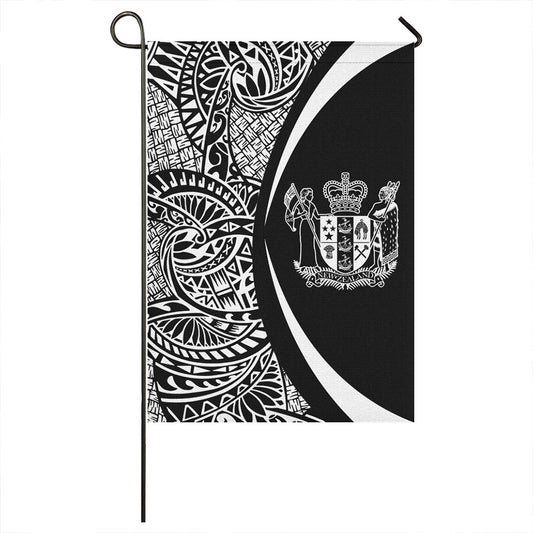 New Zealand Garden Flag Lauhala Circle White
