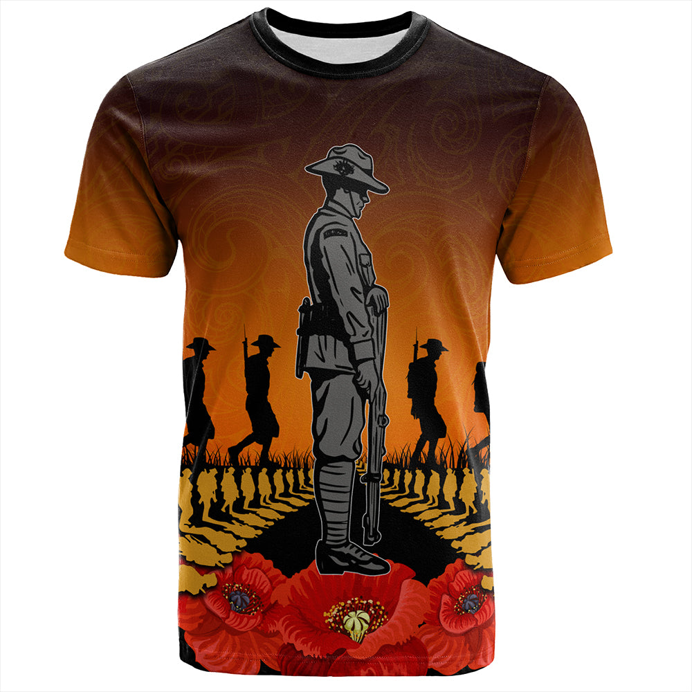 New Zealand T-Shirt Anzac Day Lest We Forget Silver Fern
