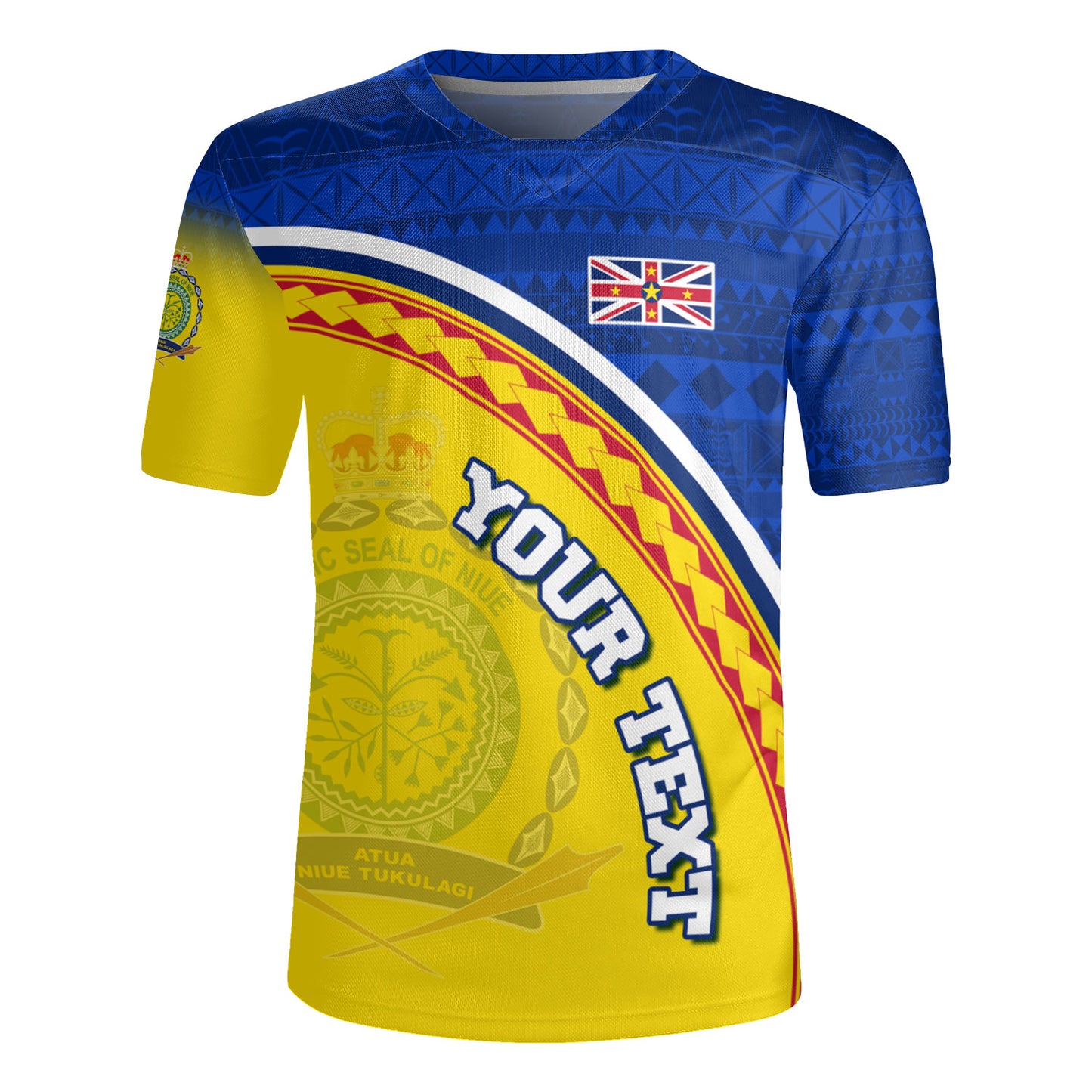 Niue Custom Personalised Rugby Jersey Niue Patterns Hiapo Curve Style