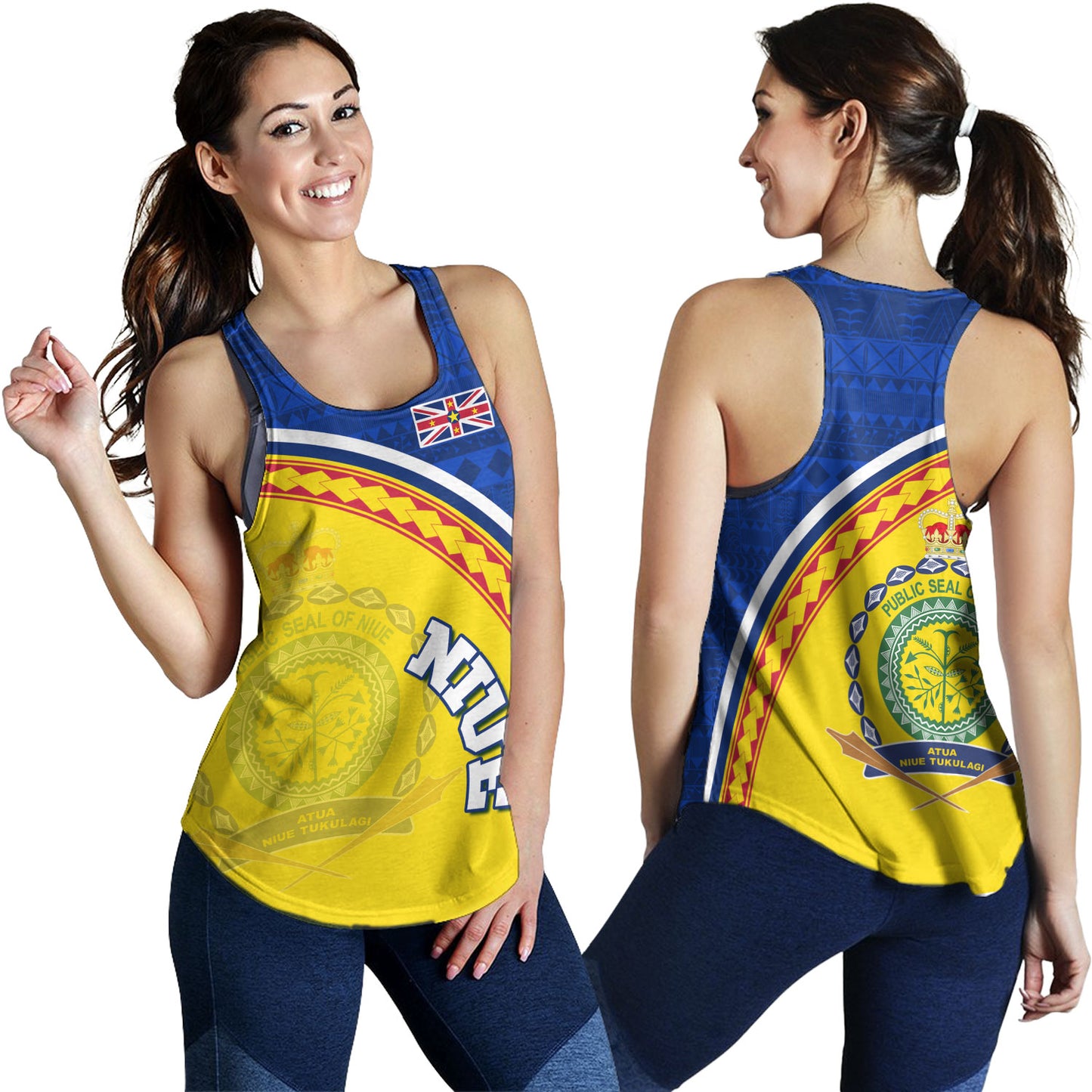 Niue Custom Personalised Women Tank Niue Patterns Hiapo Curve Style