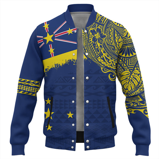Niue Baseball Jacket Polynesian Flag With Coat Of Arms