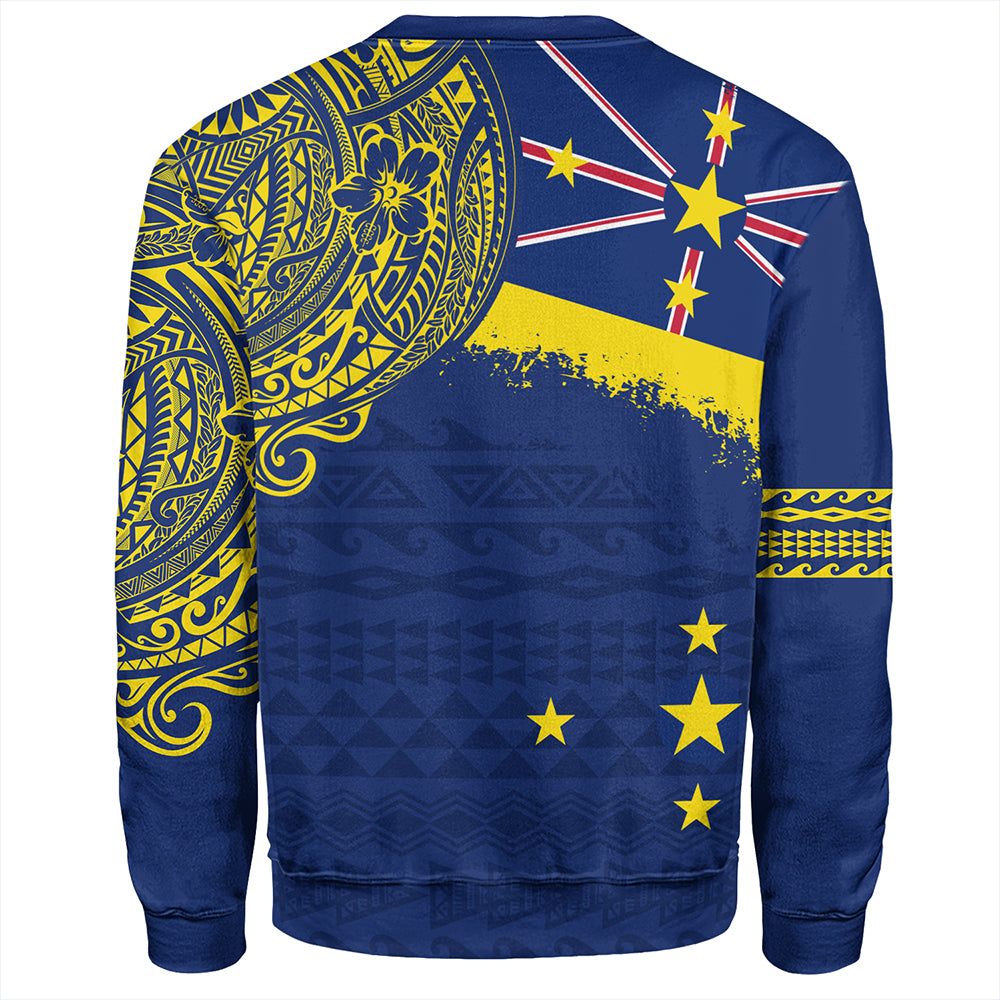 Niue Sweatshirt Polynesian Flag With Coat Of Arms