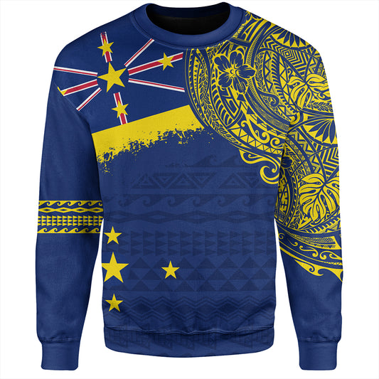 Niue Sweatshirt Polynesian Flag With Coat Of Arms