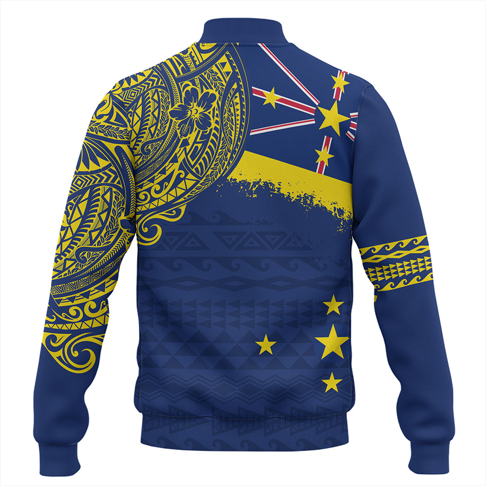 Niue Baseball Jacket Polynesian Flag With Coat Of Arms