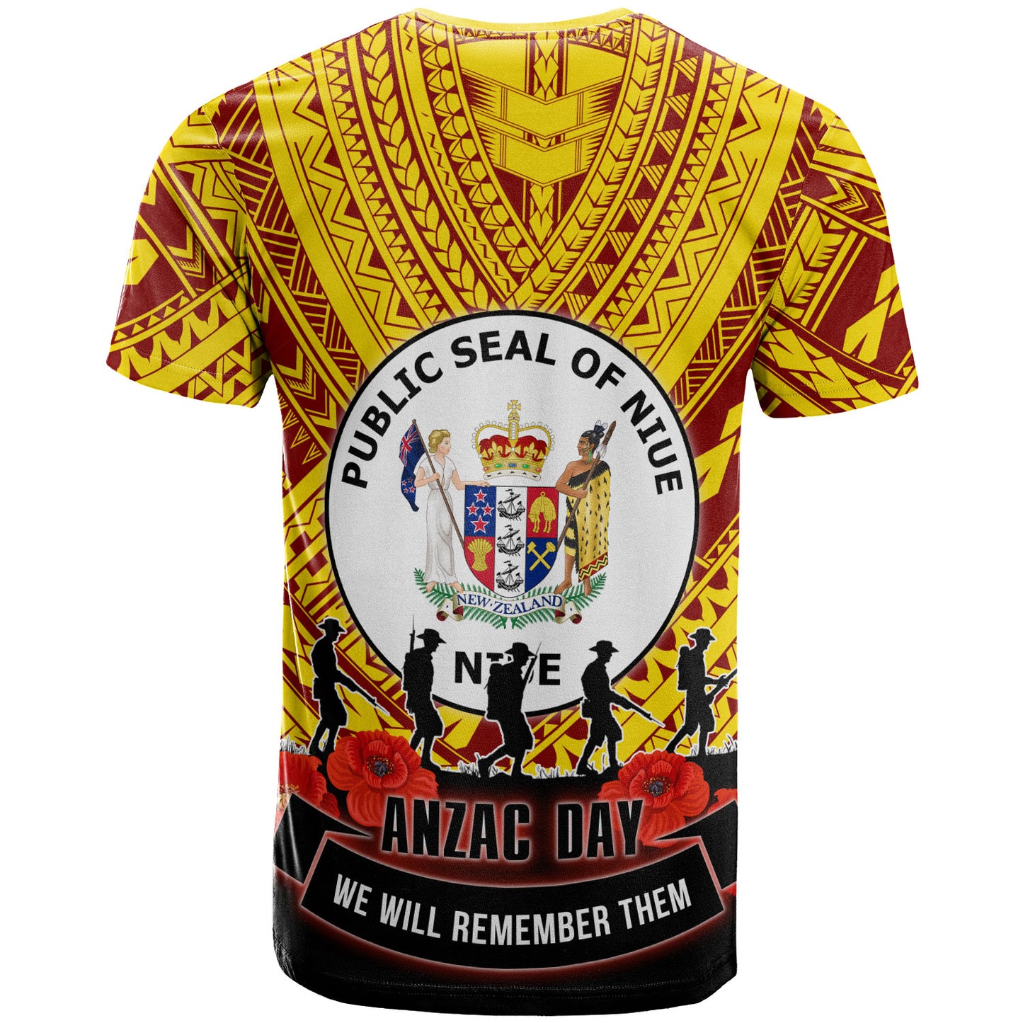 Niue Custom Personalised T-Shirt - Niue Anzac Remembrance Day T-Shirt