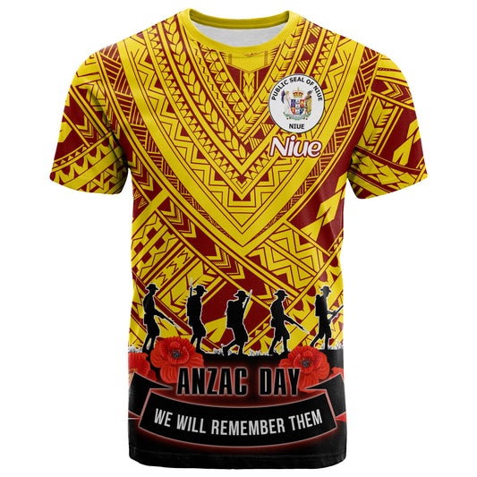 Niue Custom Personalised T-Shirt - Niue Anzac Remembrance Day T-Shirt