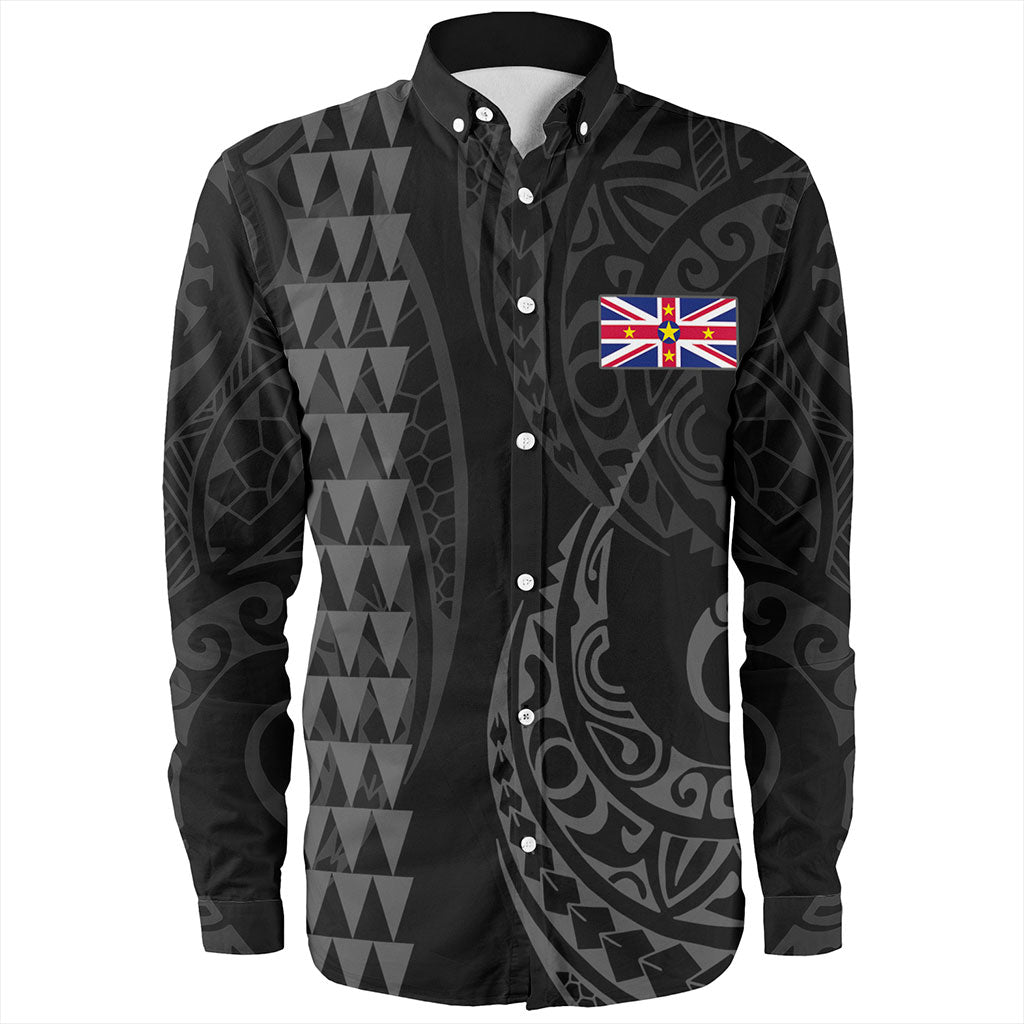 Niue Long Sleeve Shirt Kakau Style
