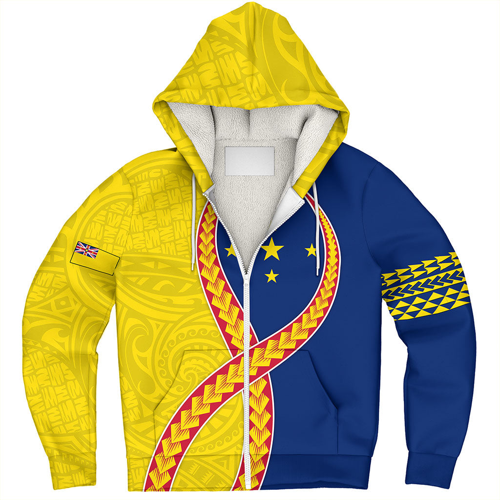 Niue Sherpa Hoodie Tribal Polynesian In My Heart