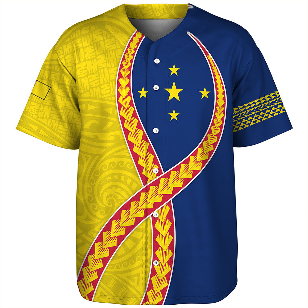 Niue Baseball Shirt Tribal Polynesian In My Heart