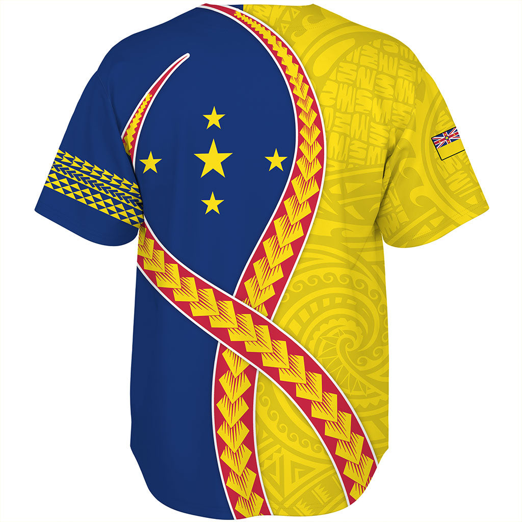 Niue Baseball Shirt Tribal Polynesian In My Heart