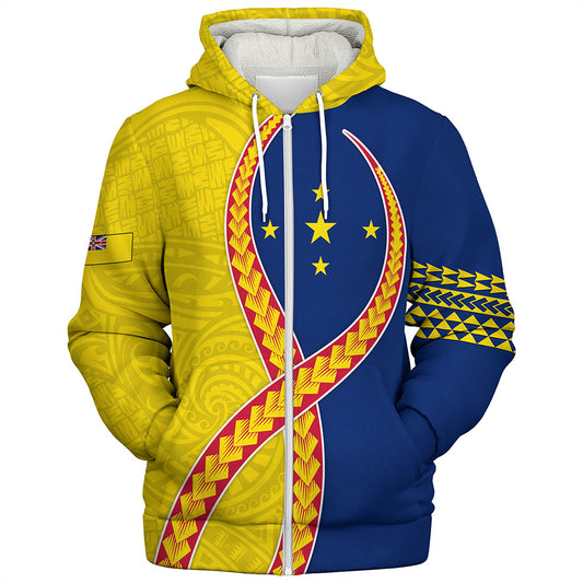Niue Sherpa Hoodie Tribal Polynesian In My Heart