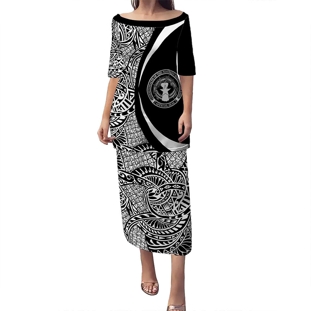 Northern Mariana Islands Puletasi Coat Of Arms Lauhala Circle Style