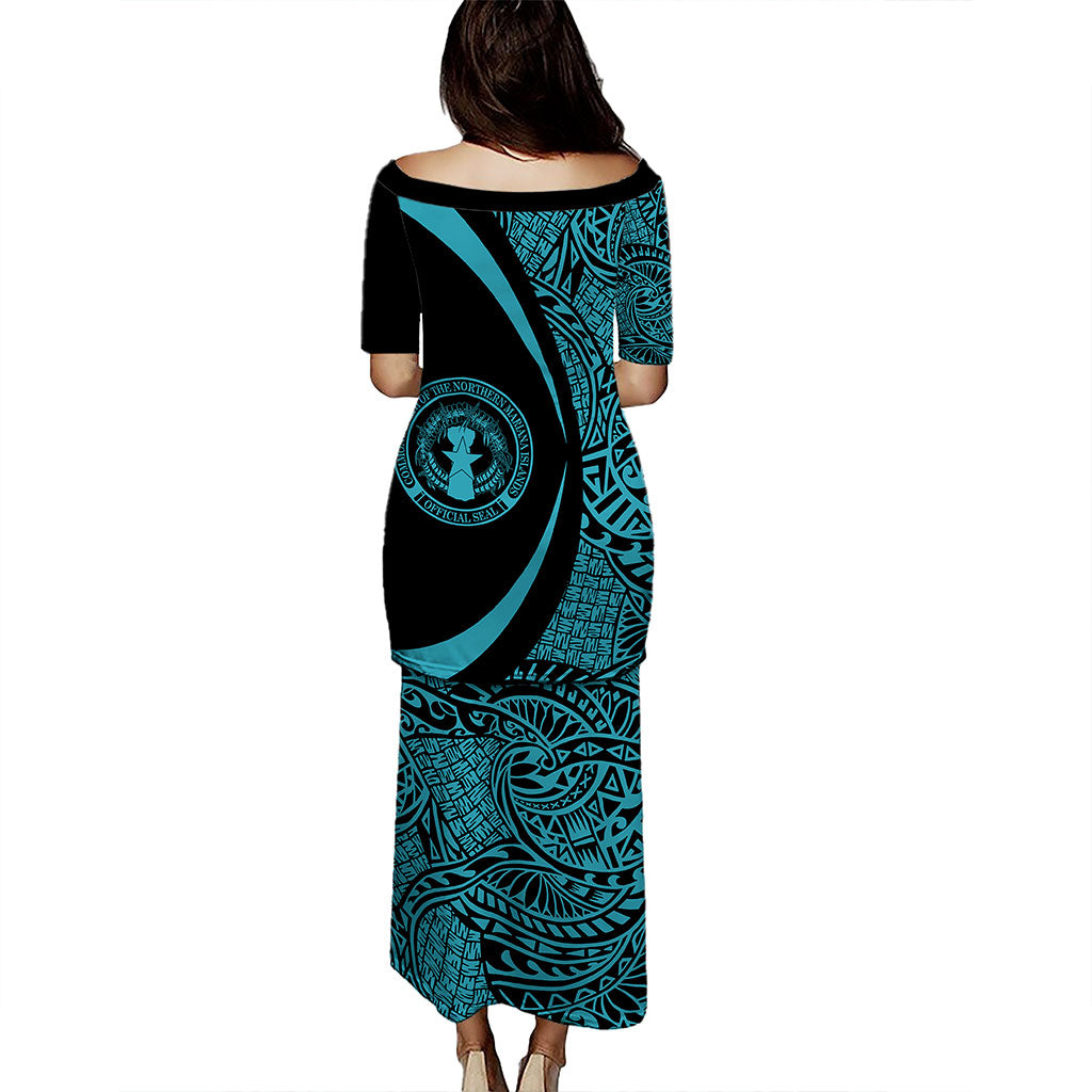 Northern Mariana Islands Puletasi Coat Of Arms Lauhala Circle Style