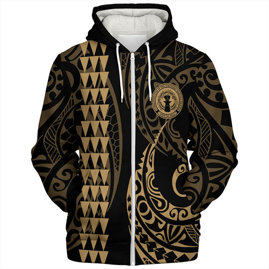 Northern Mariana Islands Sherpa Hoodie Kakau Style Ver.1