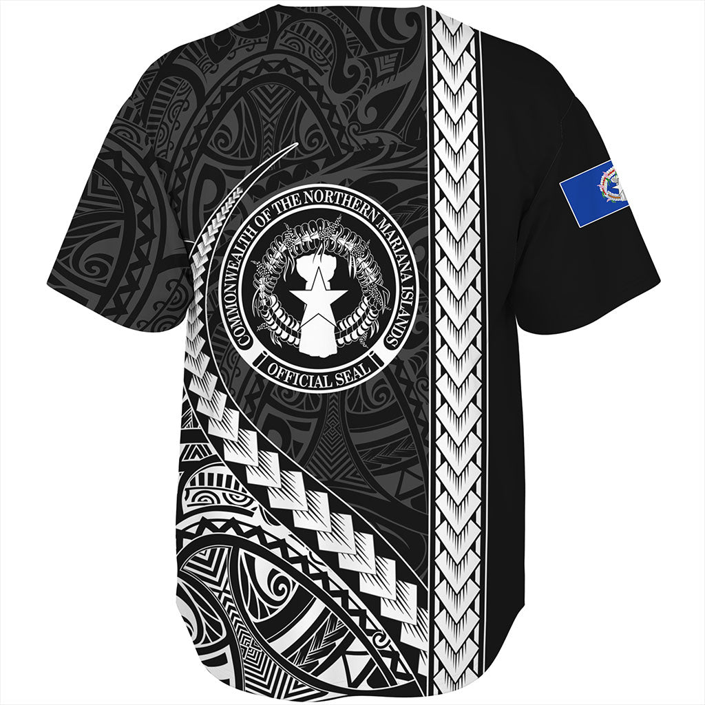 Northern Mariana Islands Baseball Shirt Tribal Micronesian Coat Of Arms