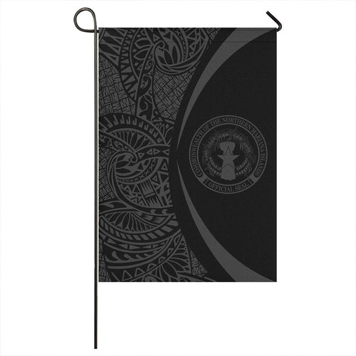 Northern Mariana Islands Garden Flag Lauhala Circle Grey