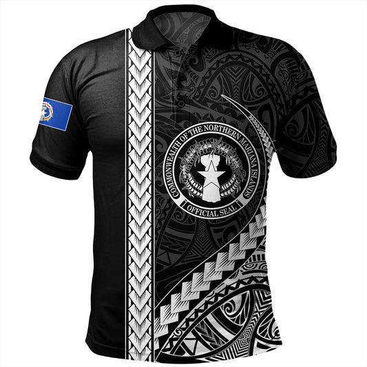 Northern Mariana Islands Polo Shirt Tribal Micronesian Coat Of Arms