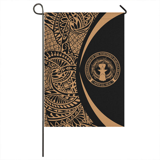 Northern Mariana Islands Garden Flag Lauhala Circle Gold