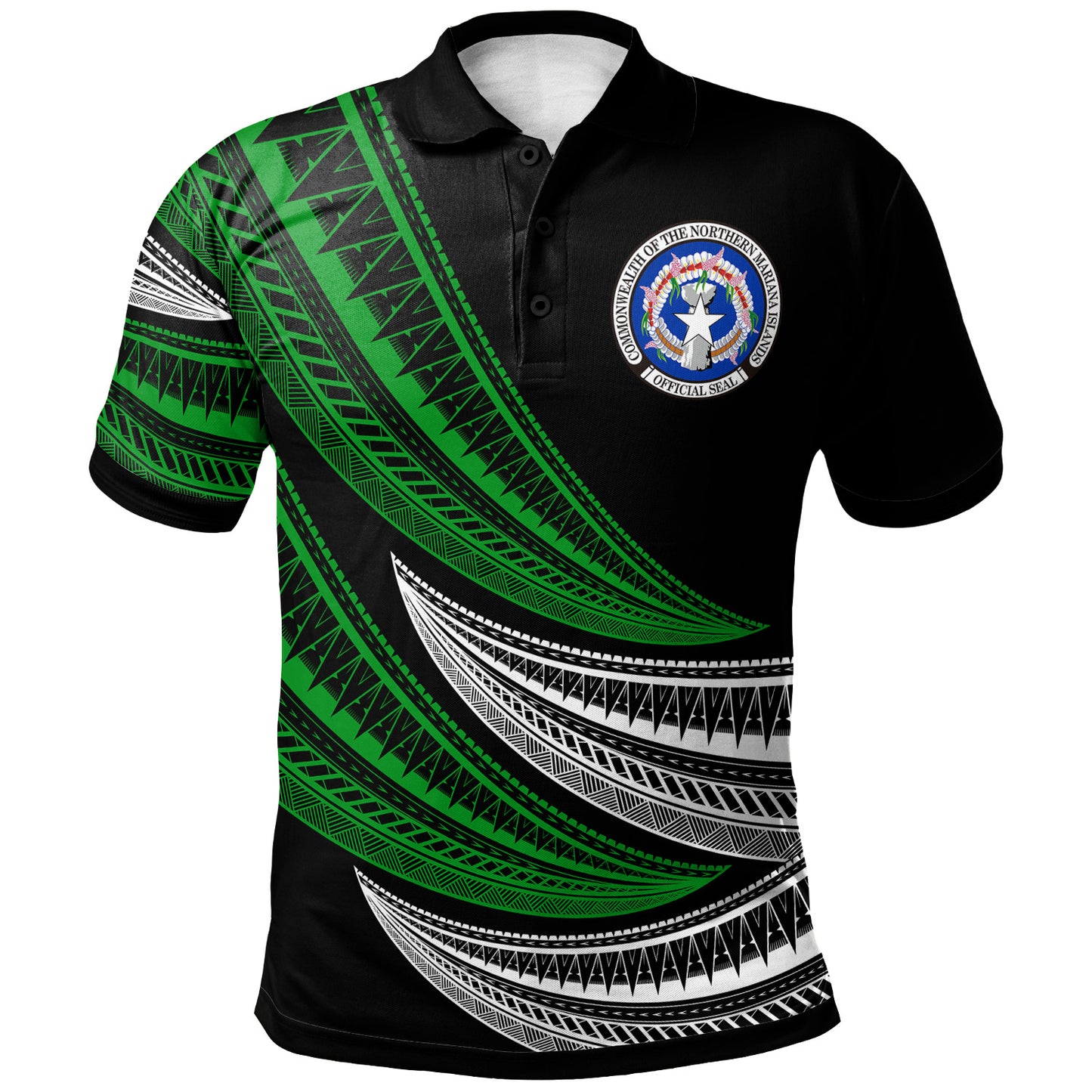 Northern Mariana Islands Custom Personalised Polo Shirt - Wave Pattern Alternating