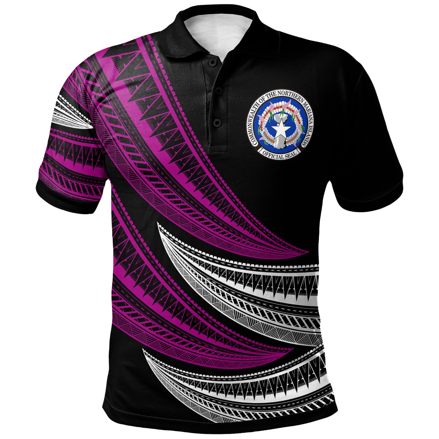 Northern Mariana Islands Custom Personalised Polo Shirt - Wave Pattern Alternating