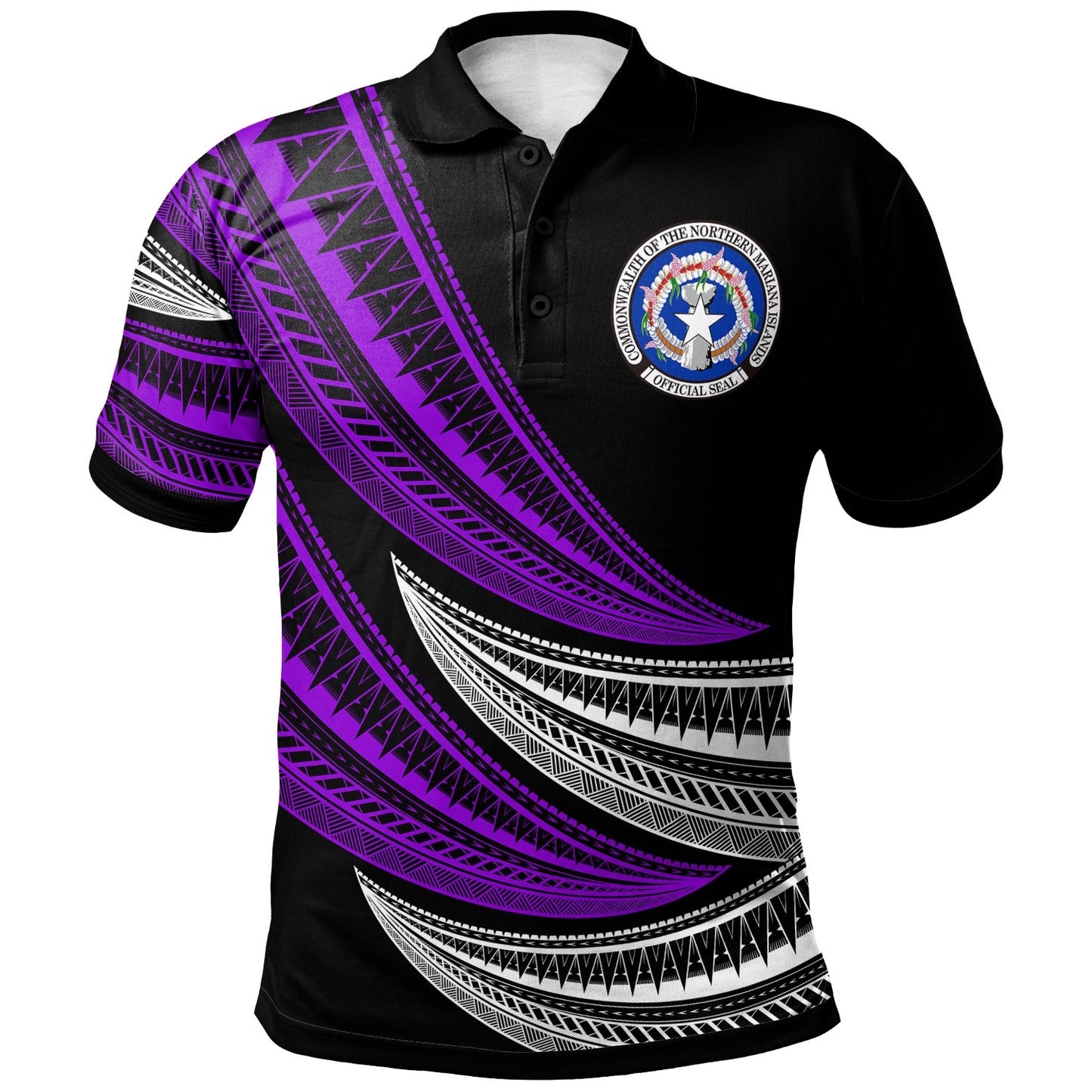 Northern Mariana Islands Custom Personalised Polo Shirt - Wave Pattern Alternating