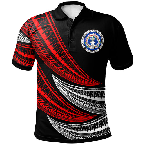 Northern Mariana Islands Custom Personalised Polo Shirt - Wave Pattern Alternating