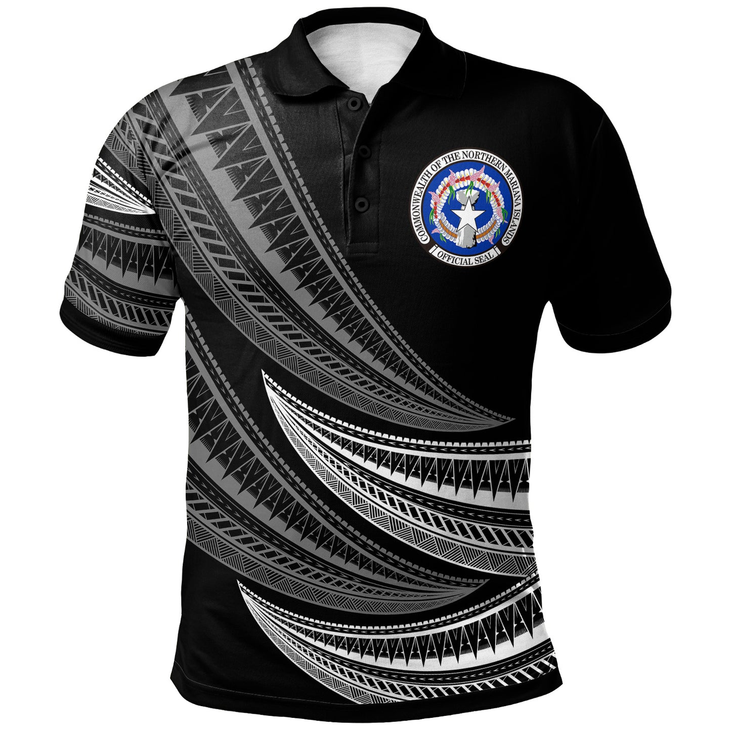 Northern Mariana Islands Custom Personalised Polo Shirt - Wave Pattern Alternating