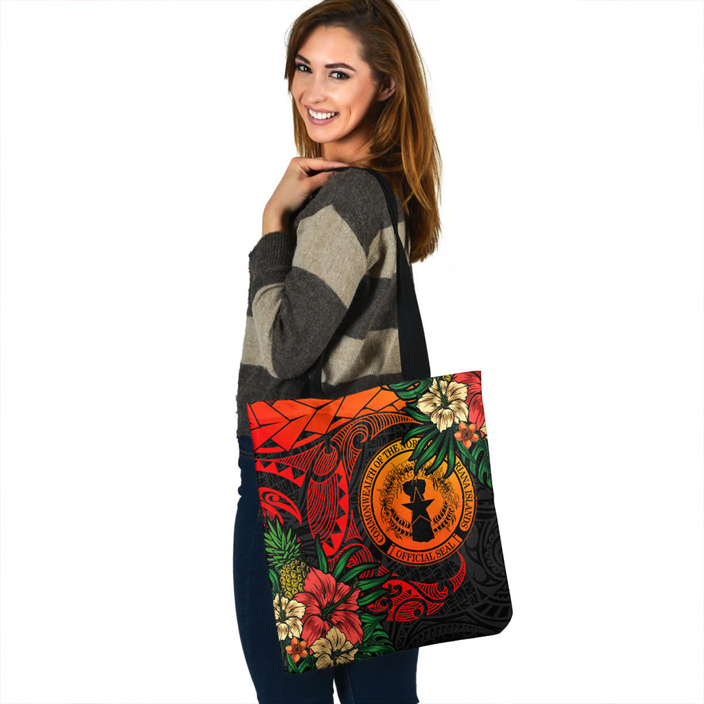 Northern Mariana Islands Tote Bag Polynesian Turtle Tropical