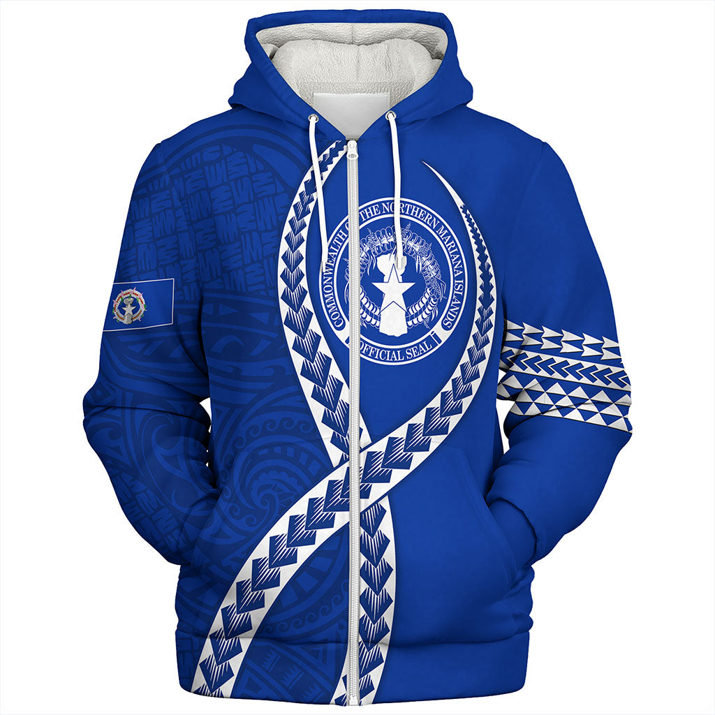 Northern Mariana Islands Sherpa Hoodie Tribal Polynesian In My Heart