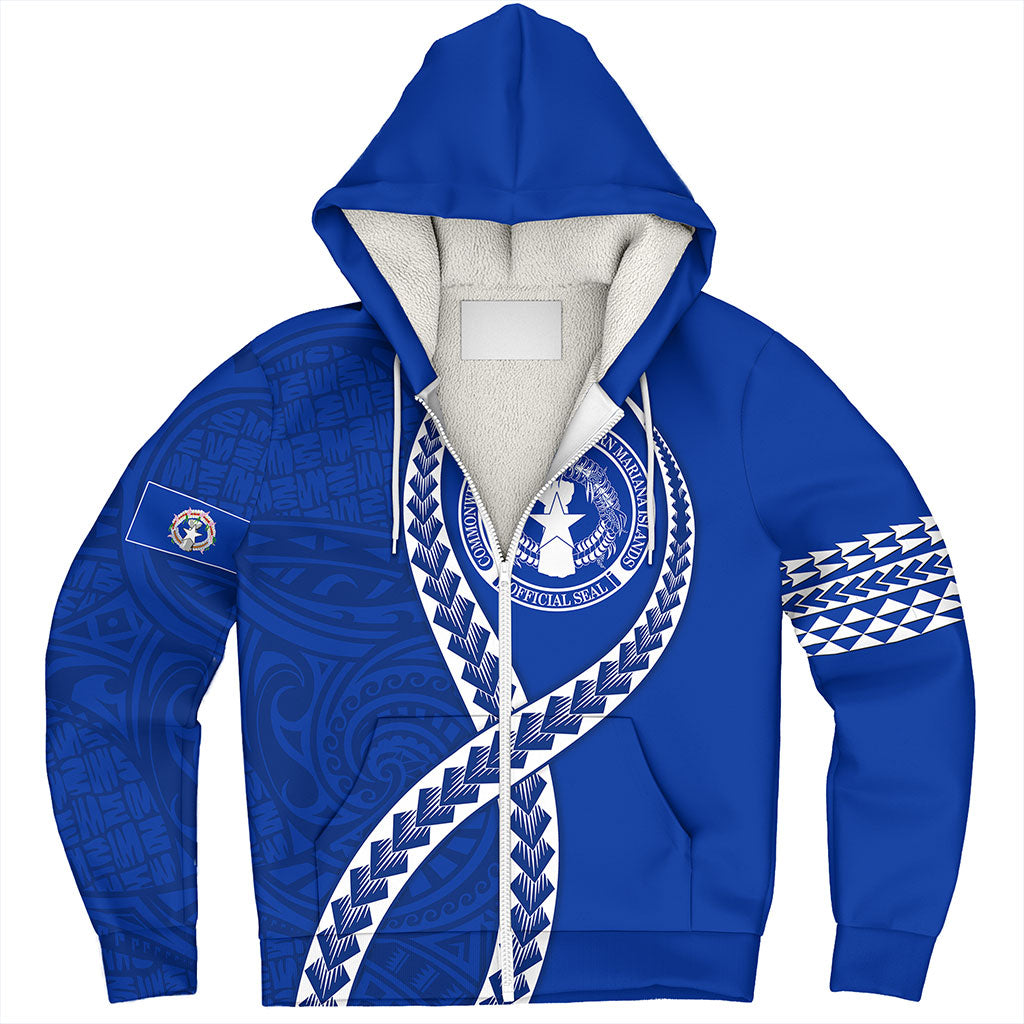 Northern Mariana Islands Sherpa Hoodie Tribal Polynesian In My Heart