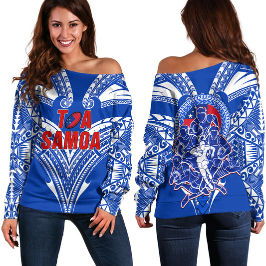 Toa Samoa Off Shoulder Sweatshirt Rugby Player Sport Style