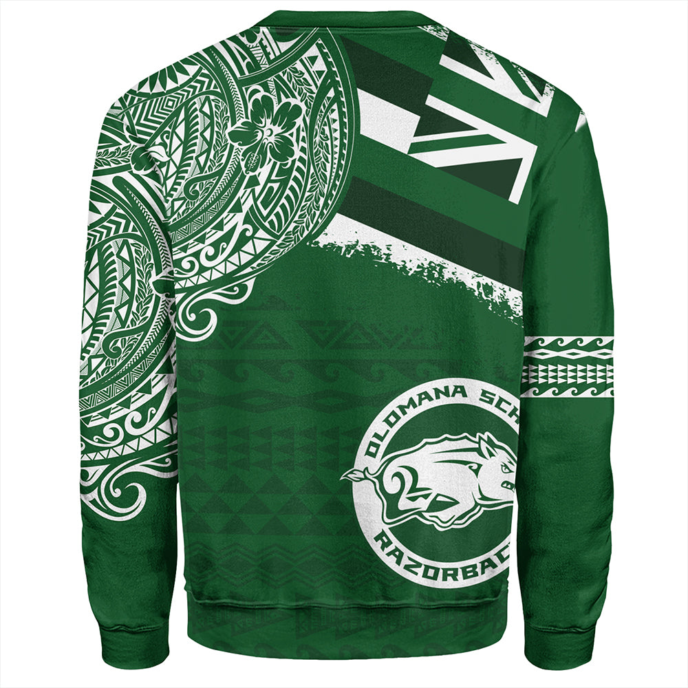 Hawaii Sweatshirt Olomana High & Intermediate School With Crest Style