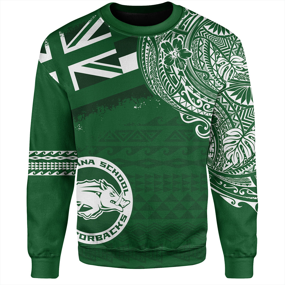 Hawaii Sweatshirt Olomana High & Intermediate School With Crest Style