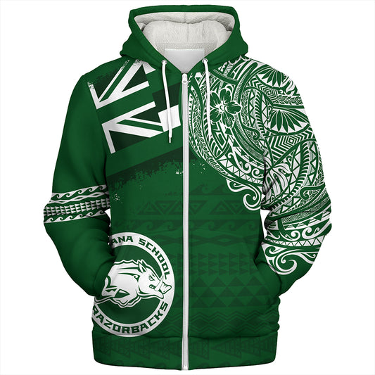 Hawaii Sherpa Hoodie Olomana High & Intermediate School With Crest Style