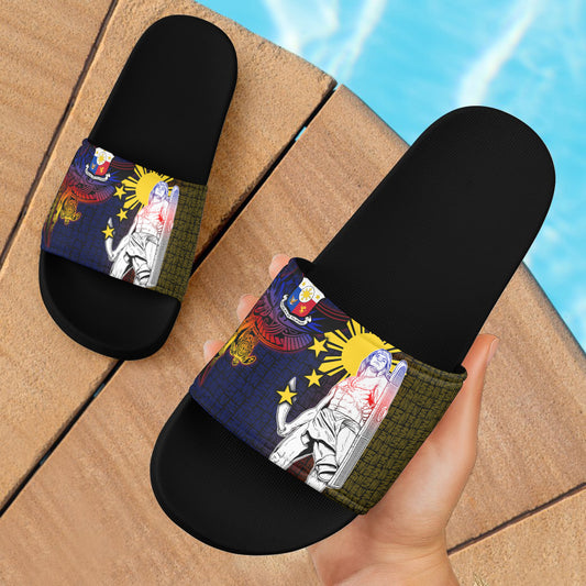 Philippines Filipinos Lapu-lapu Hero With Seal Filipinos Tribal Patterns Slide Sandals