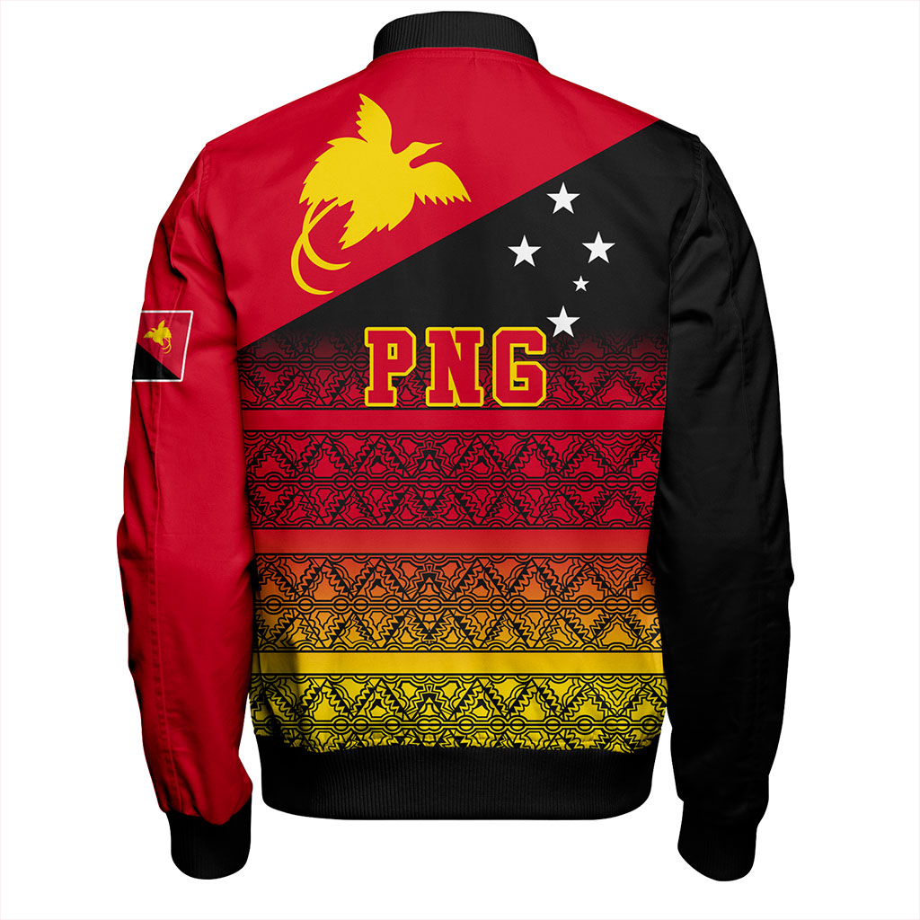 Papua New Guinea Bomber Jacket Flag Pattern Tapa Clothes
