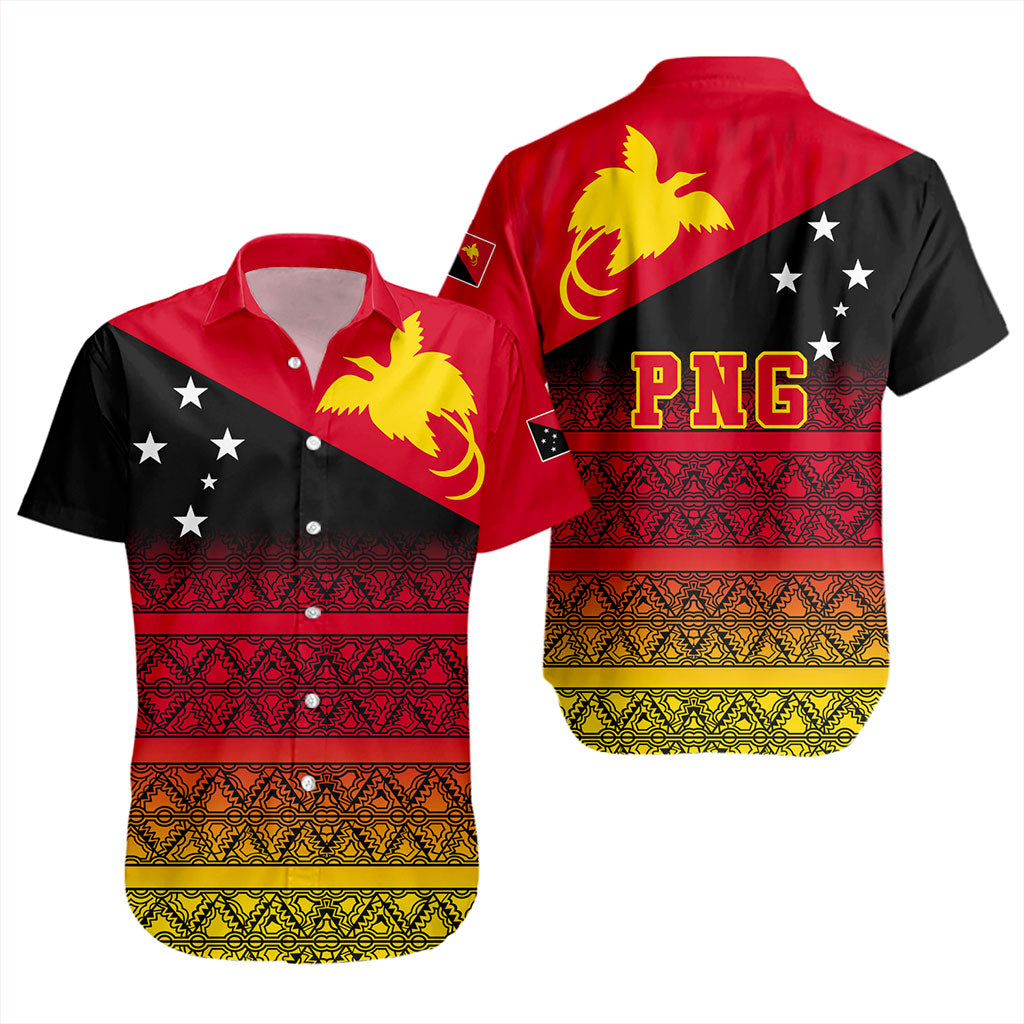 Papua New Guinea Short Sleeve Shirt Flag Pattern Tapa Clothes