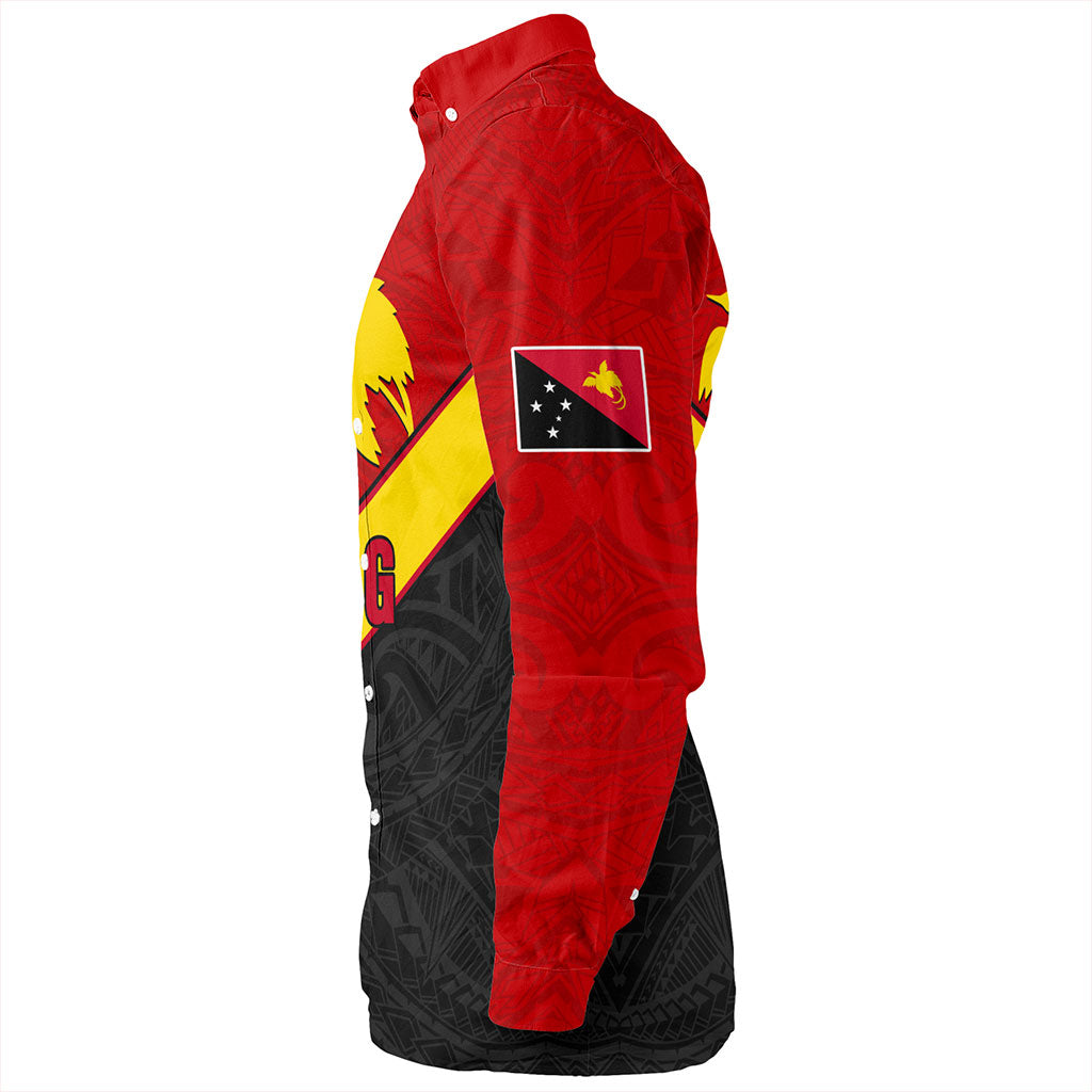 Papua New Guinea Long Sleeve Shirt PNG Tribal Melanesia Sport Style