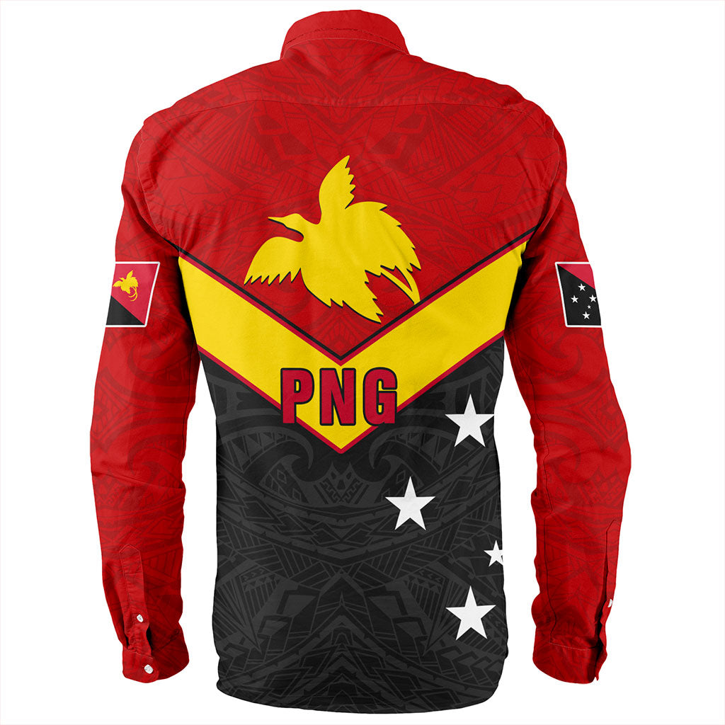 Papua New Guinea Long Sleeve Shirt PNG Tribal Melanesia Sport Style