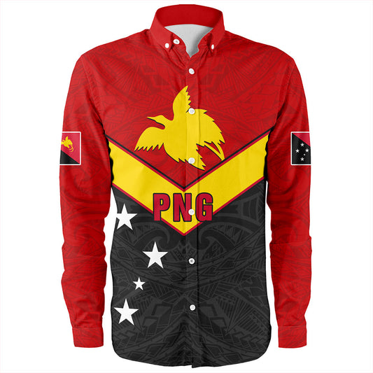 Papua New Guinea Long Sleeve Shirt PNG Tribal Melanesia Sport Style