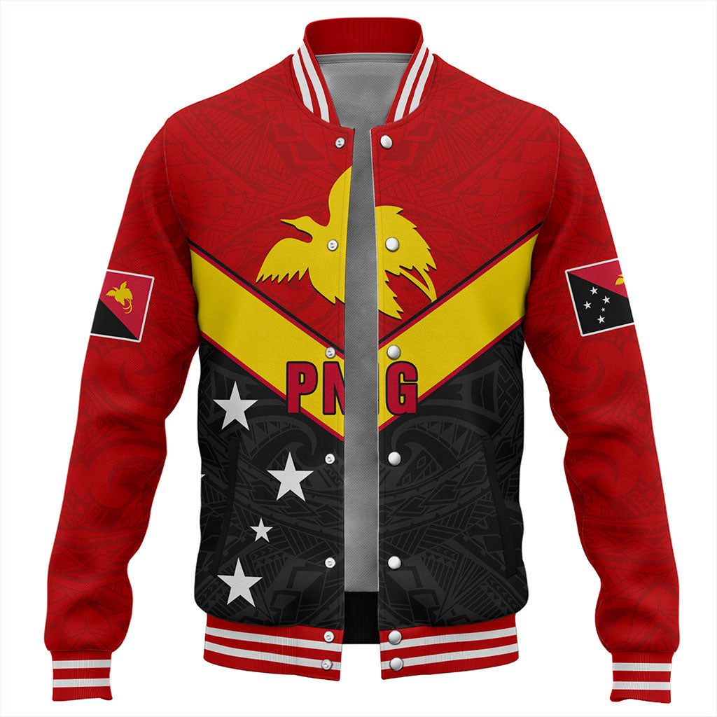 Papua New Guinea Baseball Jacket PNG Tribal Melanesia Spaort Style