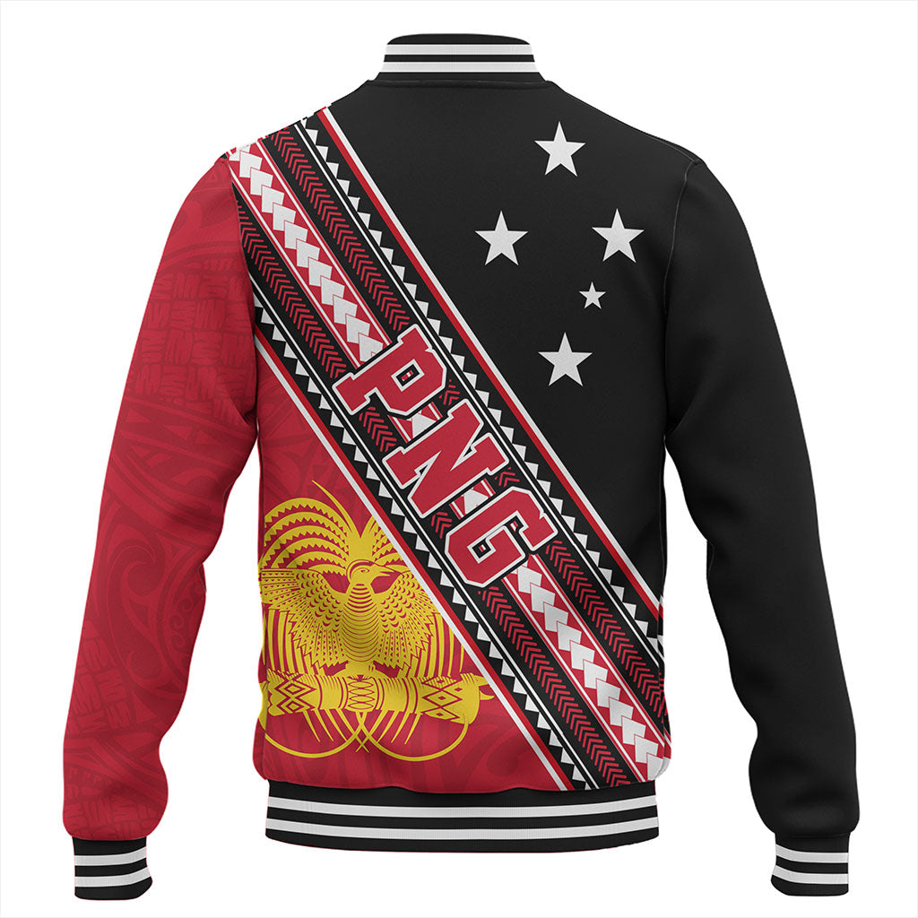 Papua New Guinea Baseball Jacket Flag And Coat Of Arms