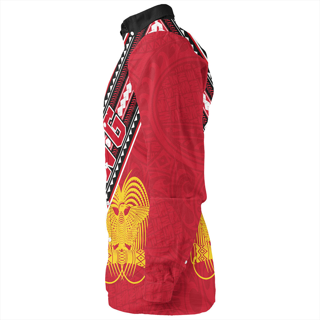 Papua New Guinea Long Sleeve Shirt Flag And Coat Of Arms
