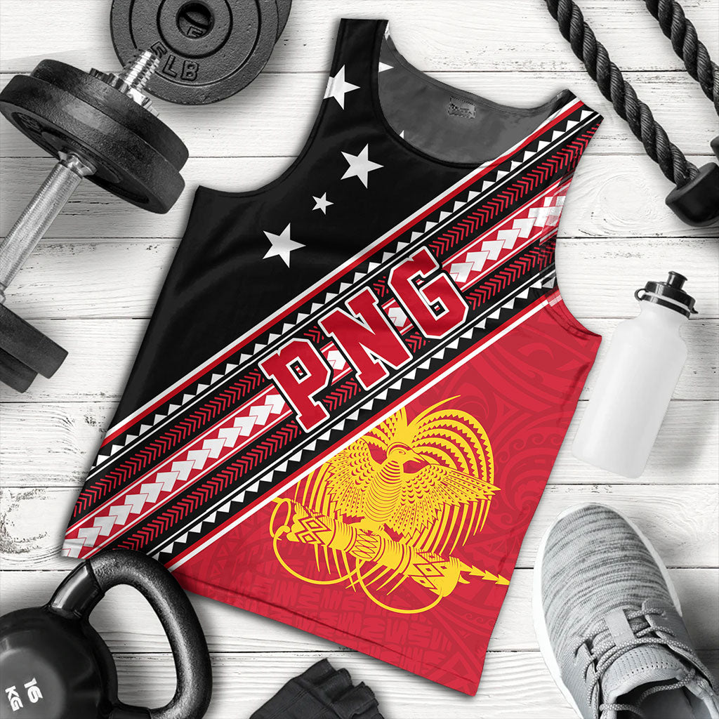 Papua New Guinea Tank Top Flag And Coat Of Arms