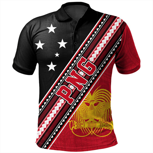 Papua New Guinea Polo Shirt Flag And Coat Of Arms