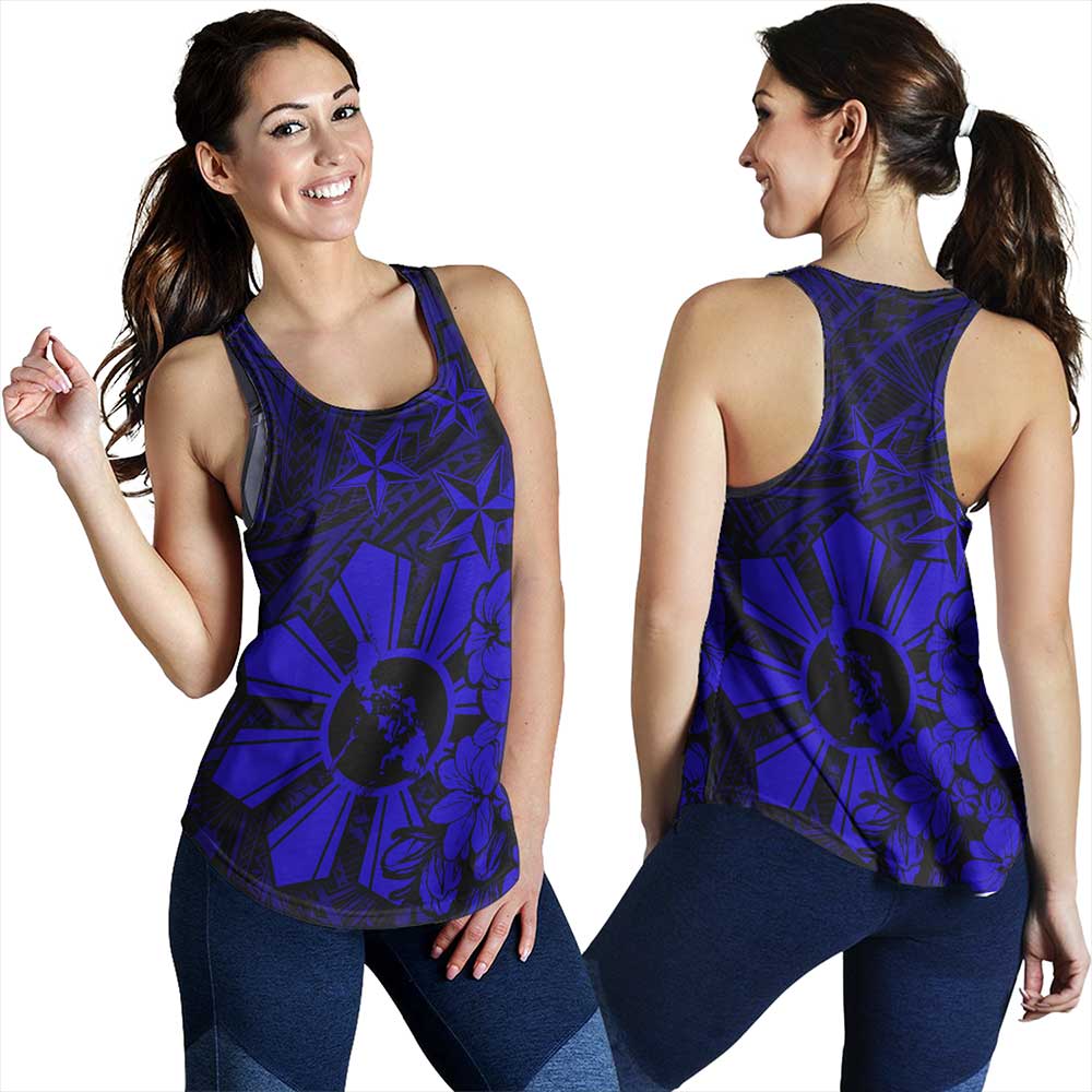 Philippines Women Tank Polynesian Pattern Filipino Sampaguita