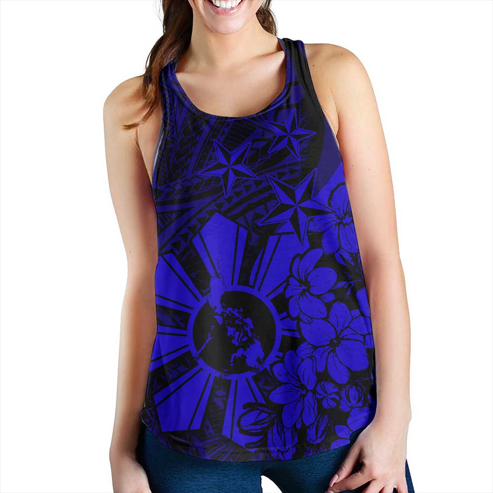 Philippines Women Tank Polynesian Pattern Filipino Sampaguita
