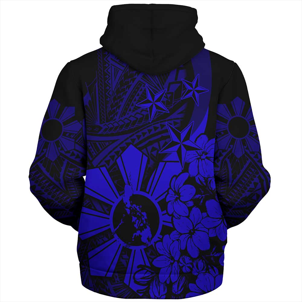 Philippines Sherpa Hoodie - Polynesian Pattern Filipino Sampaguita