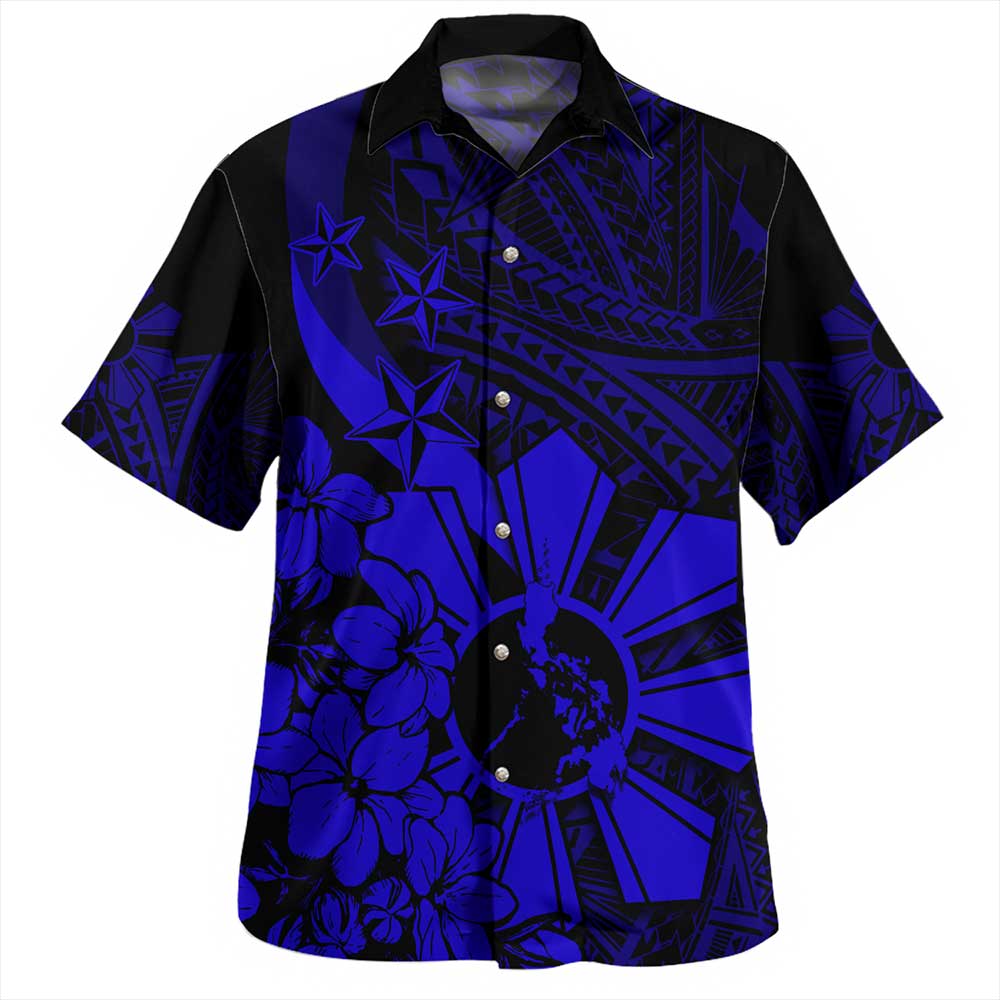 Philippines Hawaiian Shirt Polynesian Pattern Filipino Sampaguita