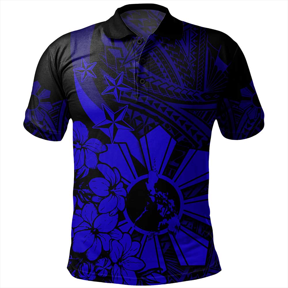Philippines Polo Shirt Polynesian Pattern Filipino Sampaguita
